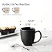 DOWAN Coffee Mugs, Black Coffee Mugs Set of 6, 16 oz Ceramic Coffee Cups with Large Handles for Men Women, Porcelain Big Mug for Tea Latte, Mug Gifts for Home Office Party