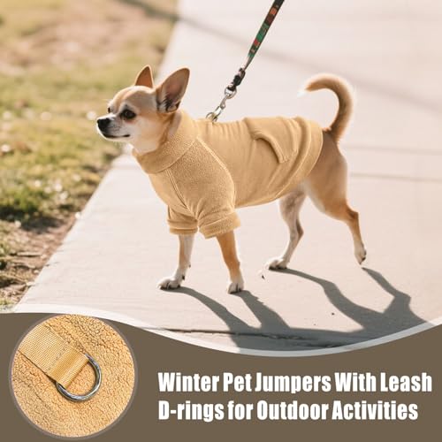 Pull en polaire pour petit chien col roulé extensible contre le froid de l'hiver - 5