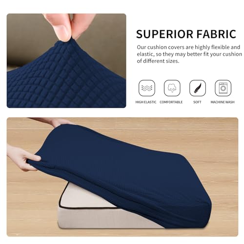 Image of Easy-Going Stretch 4 Pieces Couch Cushion Covers for Sectional Sofa L Shape