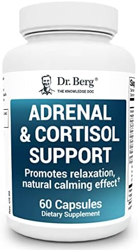 Dr. Berg Adrenal & Cortisol Capsules - Adrenal Supplement & Cortisol Manager - Mood, Focus, Relaxation and Stress Support - Adrenal Fatigue Supplements w/ Ashwagandha Extracts - 60 Capsules Solo