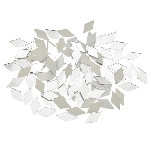 Beavorty 200 Piezas Azulejos Espejo Autoadhesivos 24 Mm Diamante Mini Mosaico Piezas Decorativas para Bricolaje Decoración de Paredes Arte Manualidades y Bolas de Discoteca