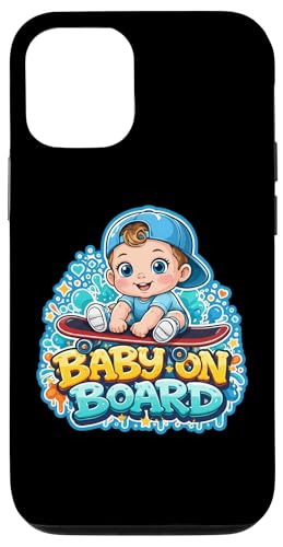 Baby On Board ���킢�� �j�̎q �X�P�[�g�{�[�h �D�P �W���[�N �X�}�z�P�[�X iPhone 12/12 Pro �p