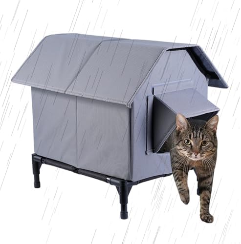 Outdoor Cat House Stackable, Plastic Cat Shelter Wild Cat House Weatherproof Waterproof Raised Outdoor Cat House Stackable, Plastic Cat Shelter Wild Cat House Weatherproof Waterproof Raised