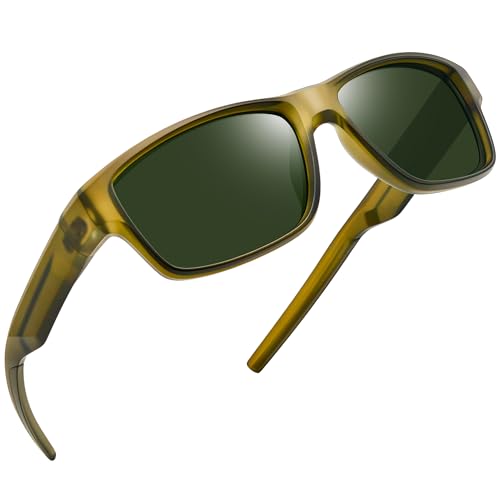 Image of Joopin Rectangle Sports Sunglasses Polarized UV Protection Shades for Men | Wrap Around Sun Glasses, Trendy Plastic Frame, TAC Lens, Safety, Driving, Running, Fishing, Cycling, Hiking