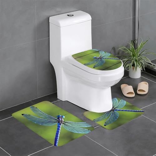 Tapis de bain libellule anti-glisse lot de 3 pour sol mouillé sécurisé - 2