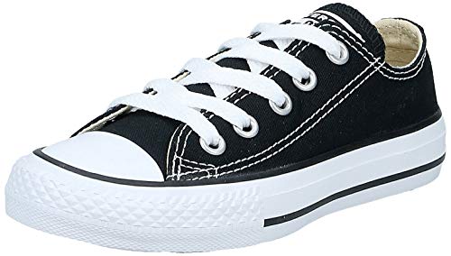 Converse Unisex-Child Chuck Taylor All Star Canvas Low Top Sneaker, Black, 3 M US Little Kid