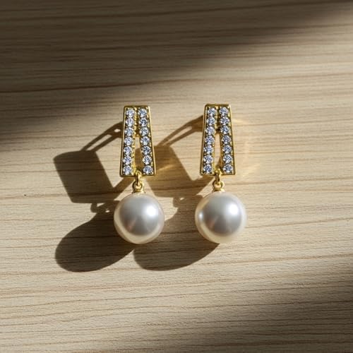Image of ECLATS Pearl pendant earrings