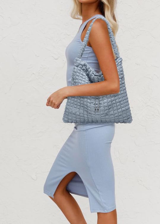 Image of Purses for Women Vegan Leather Bag Bubble Purse Shoulder Bag Slouchy Crossbody Hobo Satchel Messenger Bag 2024