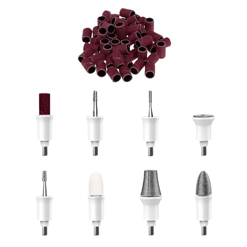 UTILYZE Replacement Nail Drill Bits and 50 Sanding Bands for PediLux Pro Professional Manicure and Pedicure Kit