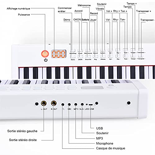 GOPLUS Piano Numérique 61 Touches Sensible au Toucher avec Bluetooth et MP3,61 Kit Clavier Piano 61 Écouteurs,Haut… - Les Beatles, Paul McCartney, John Lennon, RIngo Starr, George Harrison GOPLUS Piano Numérique 61 Touches Sensible au Toucher avec Bluetooth et MP3,61 Kit Clavier Piano 61 Écouteurs,Haut… – Image 7