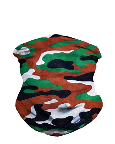 INTO THE AM Green Camo Multi-Functional Seamless Face Mask Bandana (Green)