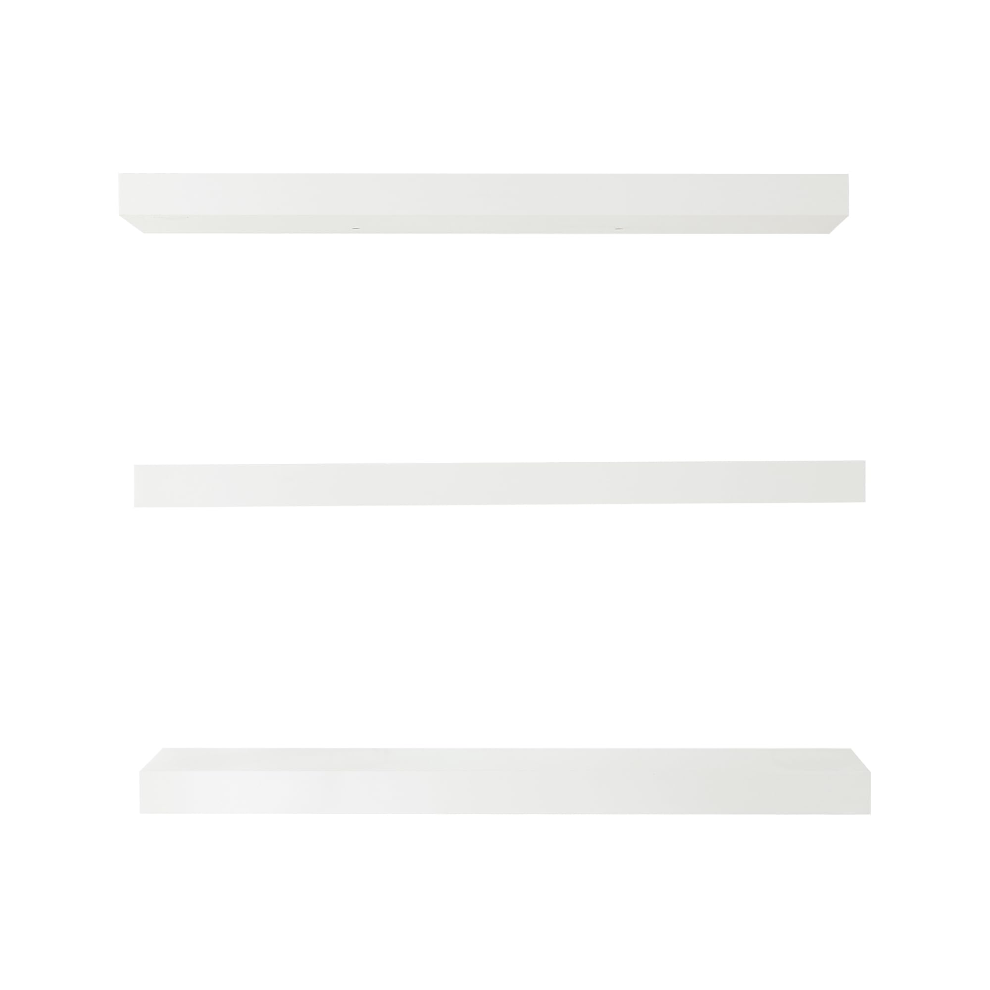 [en.casa] Set di 3 Mensole da Muro 60x20x4 cm Consolle Portaoggetti da Parete Mensole Sospese con Fissaggio Nascosto Ideali per Soggiorno Cucina Bagno - Bianco