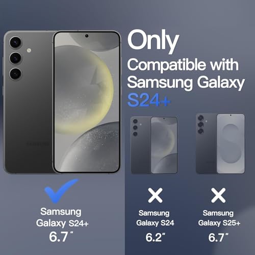 Image of Back Cover Case for Samsung Galaxy S24 Plus 5G | Back Cover with Mag-Safe | Transparent & Black Mobile Phone Back Cover for Samsung Galaxy S 24 Plus / S24 Plus | Anti Yellow TPU Back Cover