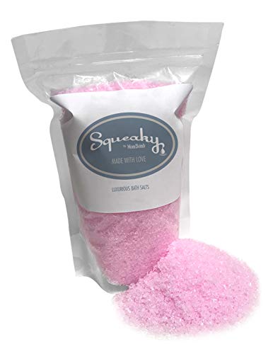 Squeaky by Mom Bomb Made with Love Bath Salts - An Ultra Luxury blend of juicy strawberry, blackcurrant, and sensual amber. Vegan and Cruelty Free. Made in the USA. (3001)
