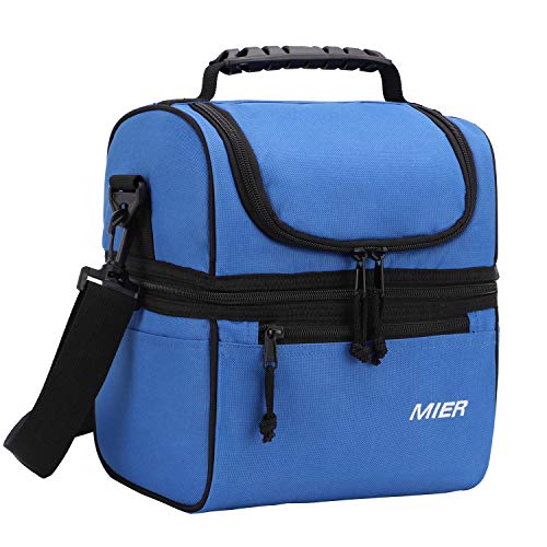 MIER 2 Compartment Lunch Bag for Men Women, Leakproof Insulated Cooler Bag