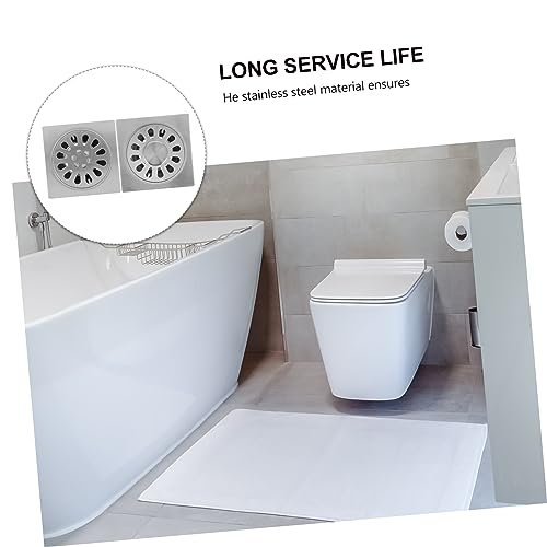 Drain de sol en acier inoxydable carré pour douche et salle de bain | Lot de 2 - 3