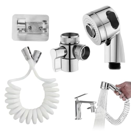 Pulizia ottimizzata: Bocchetta spray multifunzione con tre modalità (getto concentrato/diffuso/massaggio) regolabile a 360, ideale per lavare pentole o riempire contenitori alti grazie all'estensione controllabile del tubo fino a 90 cm quando completamente disteso.