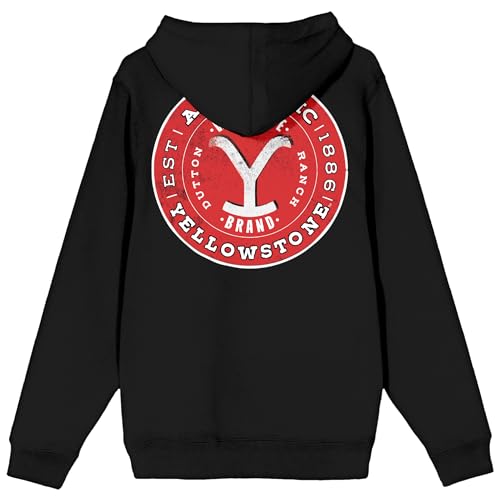 Bioworld Yellowstone Sticker Art and Logo Adult Black Zip-Up Hoodie3