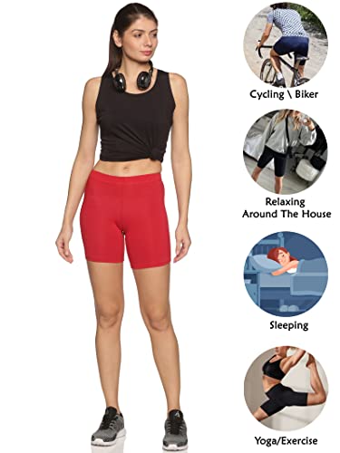 Image of OUTFLITS Ladies Cycling Shorts| Under Dress | Yoga Shorts | Workout Shorts | Running Shorts | Exercise Shorts | Gym Shorts for Womens