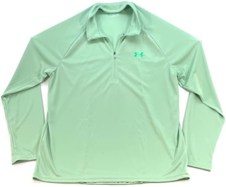 Under Armour Men's Tech 2.0 1/2 Zip-up Green Long-Sleeve T-Shirt (L)