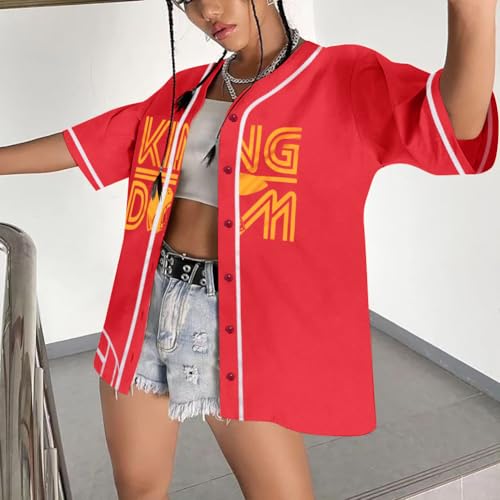 Game Day Shirt Football Jersey - Women Print Button Down Shirt Funday Football Mom Short Sleeve Tops4