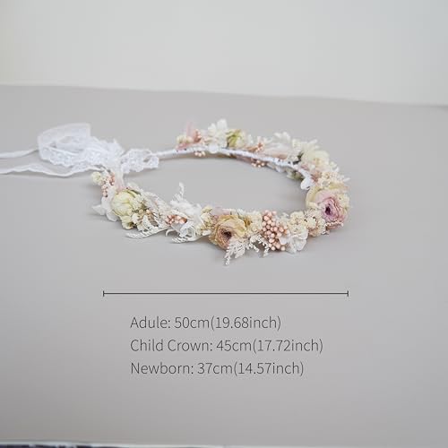 Corona de flores secas para boda miniatura 5