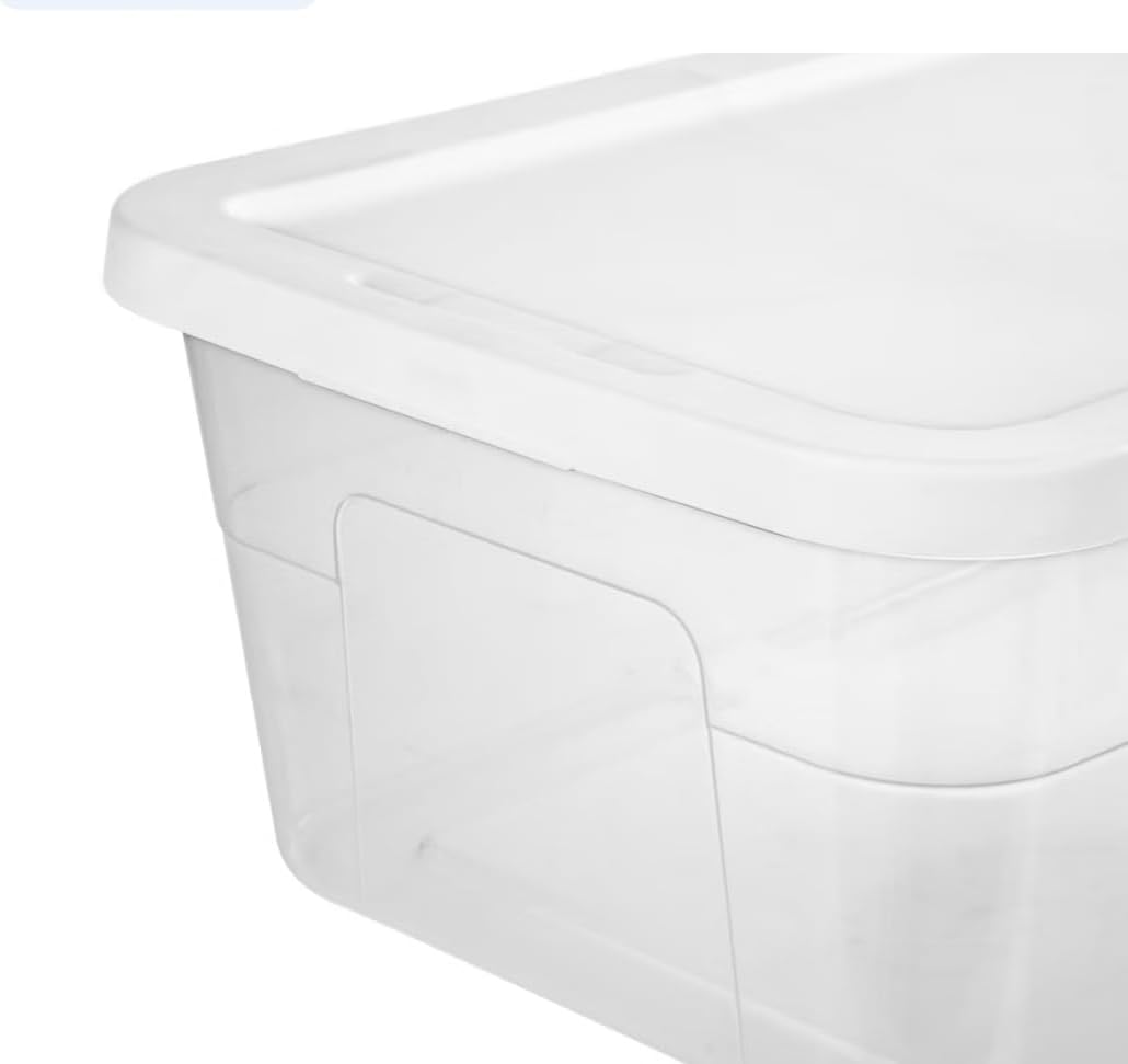 16 Quart Clear Storage Bins, Plastic Tubs with Lids for Storage, 10-Pack