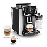 Krups Sensation Milk M50, Macchina Caffè Chicchi con Touch Screen Intuitivo, Tecnologia Milk Maestro per Creare 6 Bevande, Serbatoio del Latte Integrato, Pulizia Automatica, 1450 W, EA912E, Argento
