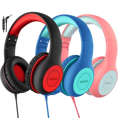 EarFun 3-Pack Wired Kids Headphones (85/94 dB, Share Port)