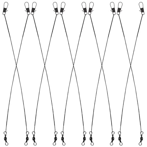 50 piezas de líderes de pesca de acero con giratorios 15 cm