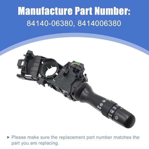 Image of SecosAutoparts Turn Signal Switch Compatible with Toyota Camry 2006-2011 Replace# 84140-06380 8414006380 Headlight Dimmer Blinker Combination Switch