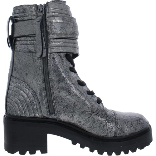 DKNY Womens Basia Leather Metallic Combat & Lace-up Boots2