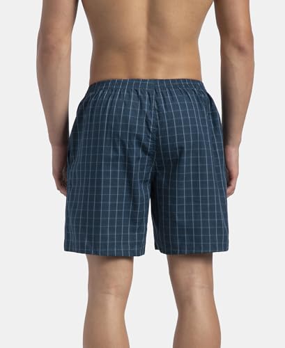 Image of Jockey 1223 Men Super Combed Mercerized Cotton Woven Checkered Boxer Shorts with Side Pocket (Pack of 2, Colors & Prints May Vary)