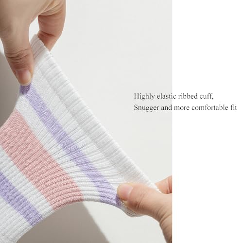 Image of VWU Women Men Crew Socks Cotton Dress Socks Ankle Neutral Casual Gilr Boy Solid Color Crew Socks SIze 5-12