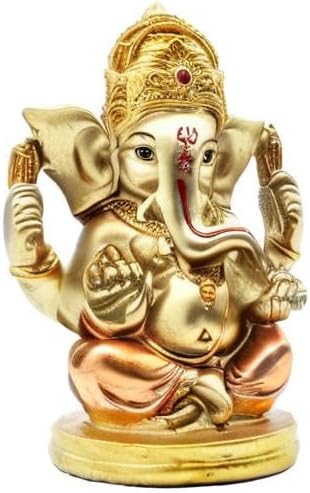 Miniatura 8 de BangBangDa Estatua de Lord Ganesha hindú Elefante indio Dios Murti Decoración Pintura a mano Figuras ídolo Boda Regreso Regalos para el Hogar