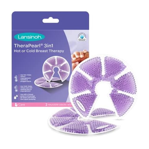 Lansinoh Therapearl 3-in-1 Breast Therapy for Breastfeeding mums, hot and cold therapy, helps relieve engorgement, mastitis and plugged ducts, reusable Cover