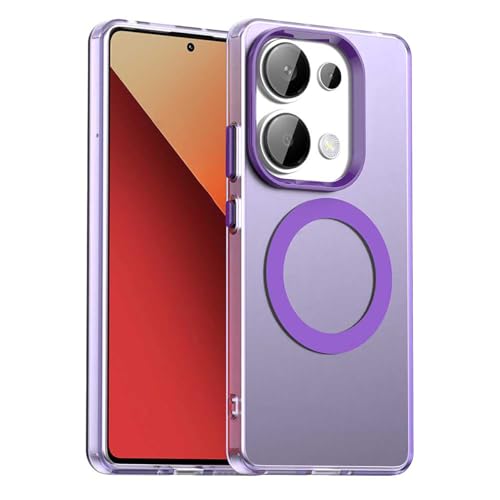 YUECXIN Magnetisch Hülle für Xiaomi Redmi Note 13 Pro 4G/Poco M6 Pro 4G Kompatibel mit MagSafe Kabellosem Laden Ultra Dünn Durchscheinende Matt Handyhülle TPU Stoßfest Schutzhülle. Lila