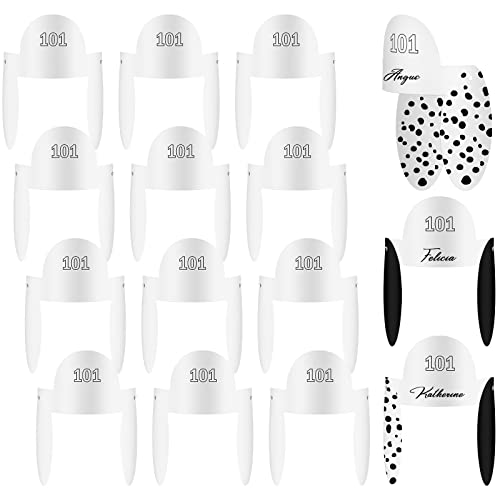 Leitee 20 Pcs 101st Day of School Dalmatian Ears Headband Paper Puppy Ears Hair Hoop with 20 Pcs Braided Rope 101 Day of School Dalmatian Costumes for Kids DIY 101 Day of School Party