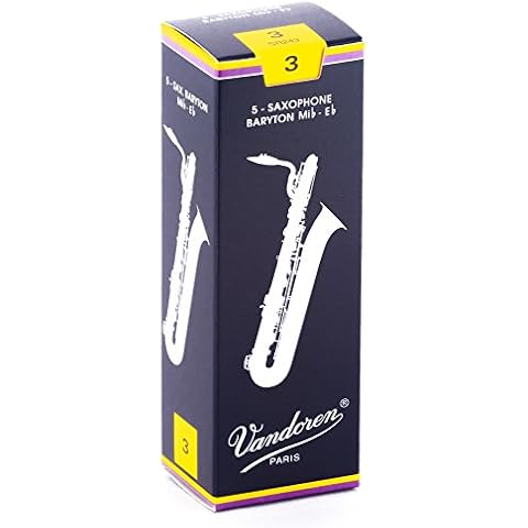 Vandoren SR243 Bari Sax Traditional Reeds Strength 3; Box of 5 Cover