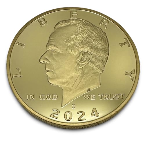 Image of Robert F Kennedy Jr. 2024 Gold Trump Coin 2024, RFK President Coin, JFK Coin Collectors, 24kt Gold Plated, 38mm x 2mm in Protective case with Certificate of Authenticity