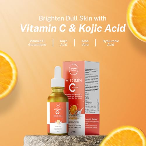 Image of Vitamin C Serum with Niacinamide - Topical Vitamin C Cream for Dark Spots, Brightening & Even Skin Tone | Glutathione & Kojic Acid | 30ml