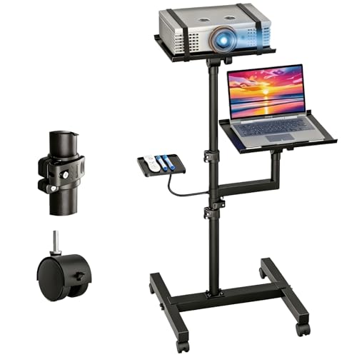 ORWOD Projector Stand 2-Shelf Laptop Tripod Stand with Adjustable Height