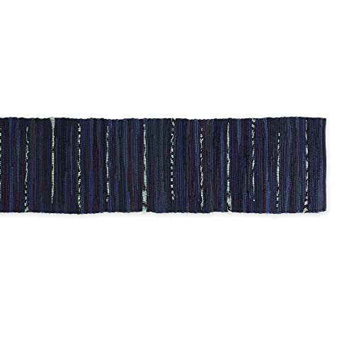 Dii Handmade Chindi Tabletop, Reversible And Machine Washable, Table Runner, 14X72, Nautical Blue #TOP1