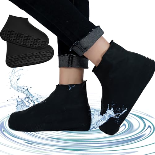 4 Paare Schuhüberzieher Wasserdicht- Überziehschuhe Rutschfeste Wiederverwendbare,Überzieher Schuhe Unisex für Schuhe Teppich Bodenschutz, die Hausreinigung,Regen, Schnee, Wüstenstrände