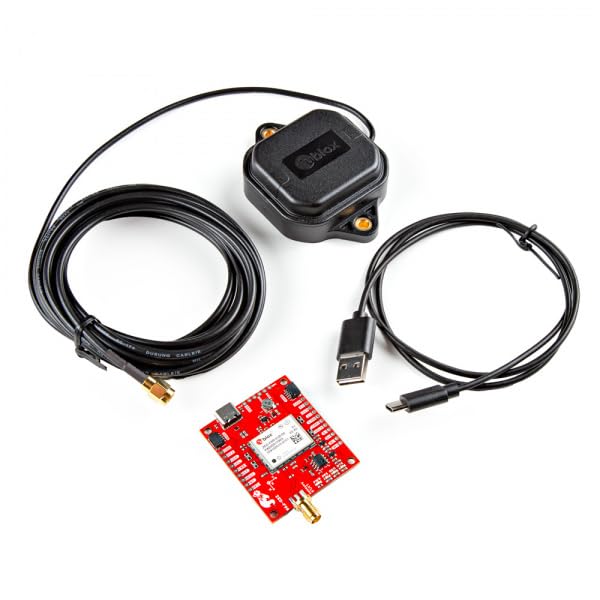 SparkFun GPS-RTK Dead Reckoning Kit (SMA) Sensor Fusion GPS Board, 184-channel u-blox F9 Engine GNSS Receiver, Reversible USB A to C Cable - 0.8m, Board Dimensions: 60.0mm x 82.0mm x 22.5mm