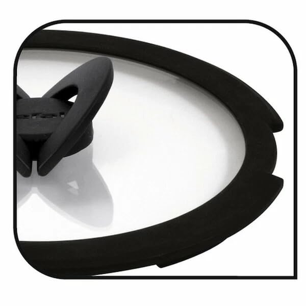 Tefal Ingenio - Lot de 4 couvercles en verre - Diamètre : 22/24/26/28 cm - Avec poignée rabattable et ouverture de sortie de vapeur - Verre/silicone - Passe au lave-vaisselle