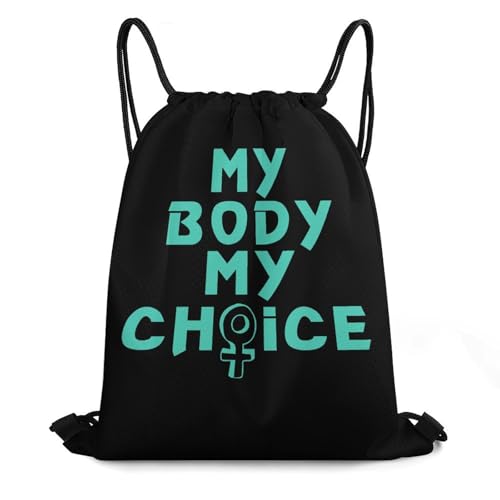 My Body My Choice Drawstring Backpack Durable Sport Gym Bags Daypack for Men Women 35 * 42cm