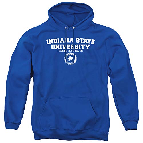 Indiana State University Official Circle Logo Unisex Adult Pull-Over Hoodie, Royal Blue, X-Large