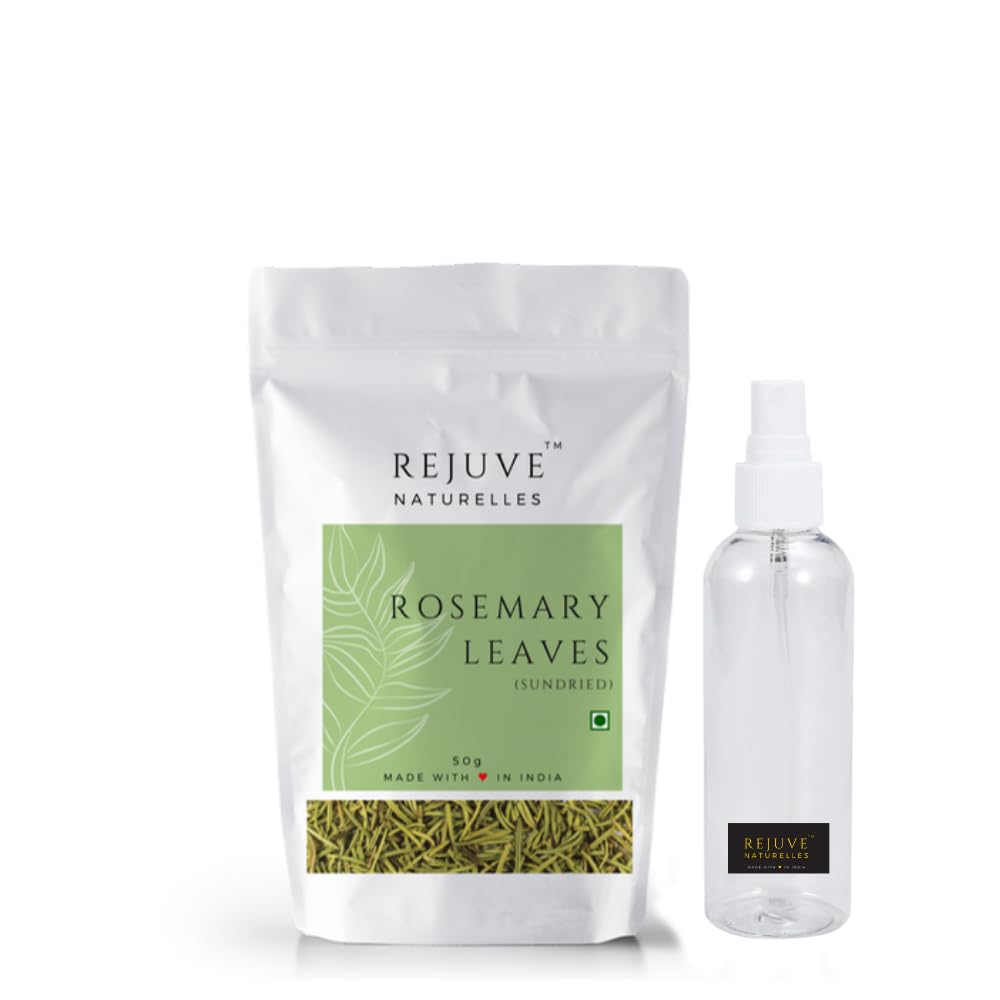 Rejuve Naturelles Sun Dried Rosemary Leaves - 50 Gm with mist spray | Rosemary for Food, Hair Growth, Herbal Tea (B0CJ39VD5G) Amazon Price History, Amazon Price Tracker