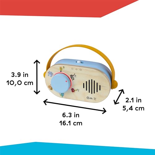 Baby Einstein, Hape Discovery Radio Spielzeugradio – Montessori-inspiriertes Baby-Radio Ab 6 Monaten, 40+ Alltagsklänge & Melodien, 12 Tiergeräusche & 6 Sender Mit Klassischen Melodien